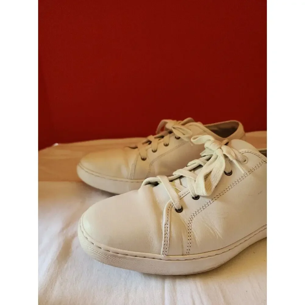 Size 10 Men's FitFlop Christophe Tumbled Leather Shoes White $130 MSRP